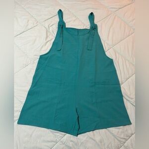Size L Teal Romper Shorts with Pockets